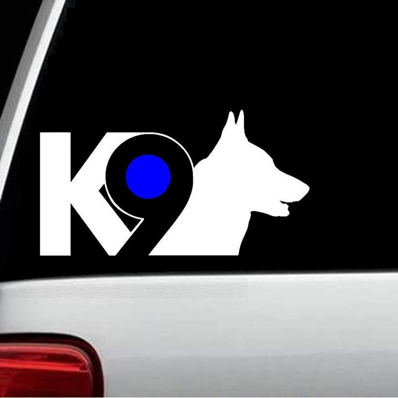 B1128 Blue Dot K-9 German Shepherd Police Dog Decal Sticker