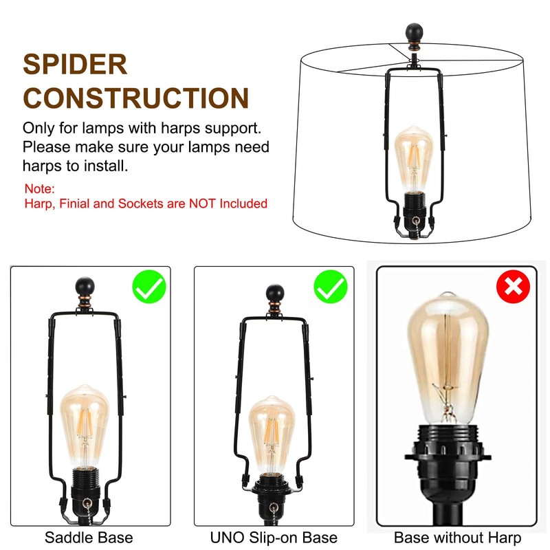 PATIKIL 6 Inch E26 E27 Lamp Shade Ring Frame, 3