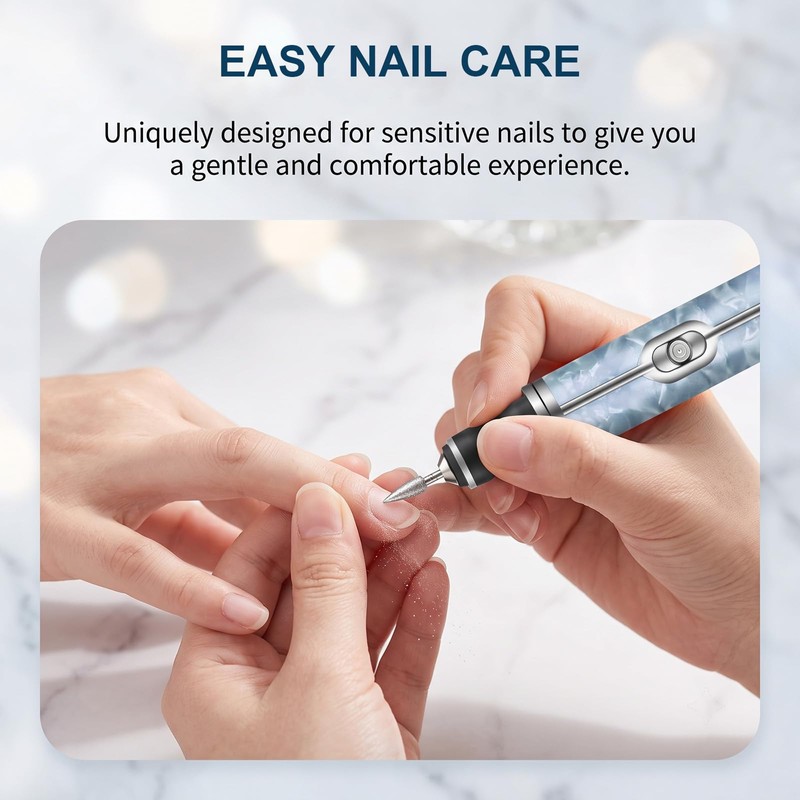 Avvchuy Nail Grinder for Thick Toenails Set, 4 Speeds Electric