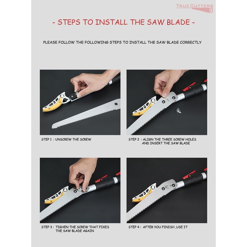 TrueCutters 4-11.5 Ft Extendable Tree Pruner & Pole Saw –