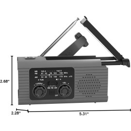 Solar Emergency Radio 4000mAh Solar Hand Crank AM/FM/NOAA Portable Weather Radio with