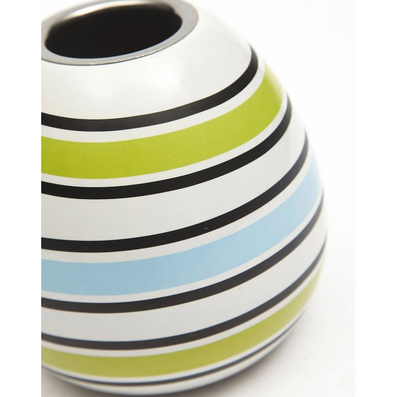 Evergreen Garden Bright Stripes Ceramic Fireside Pot