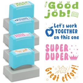 4 Pcs Teacher Stamps for Grading Self-Inking Special Accommodations Stamp Refillable Motivational Encouraging Rubber Stamp for Classroom Back to School Homework Student Dormitory Gifts