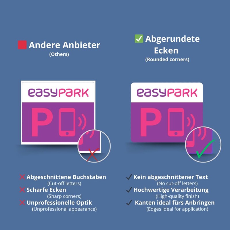 EASYPARK Easy Park Rear Glass Sticker - Compact Parking Sticker