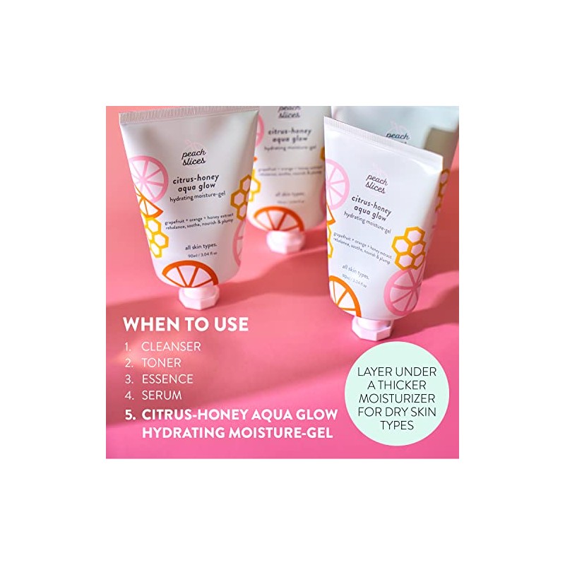 Peach Slices | Citrus-Honey Aqua Glow | Hydrating Moisture Gel