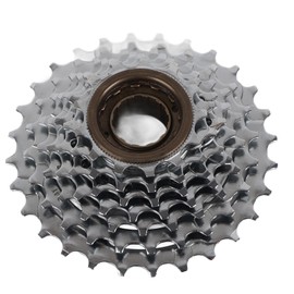 7 Speed Freewheel 13‑28T Bike Threaded Flywheel Silver Steel Bike Rotating Flywheel for Mountain Bikes