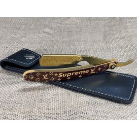 Unbranded Stylish Barber Hair Shaving Razor Straight Edge Fold Knife Cutthroat Blade Gold