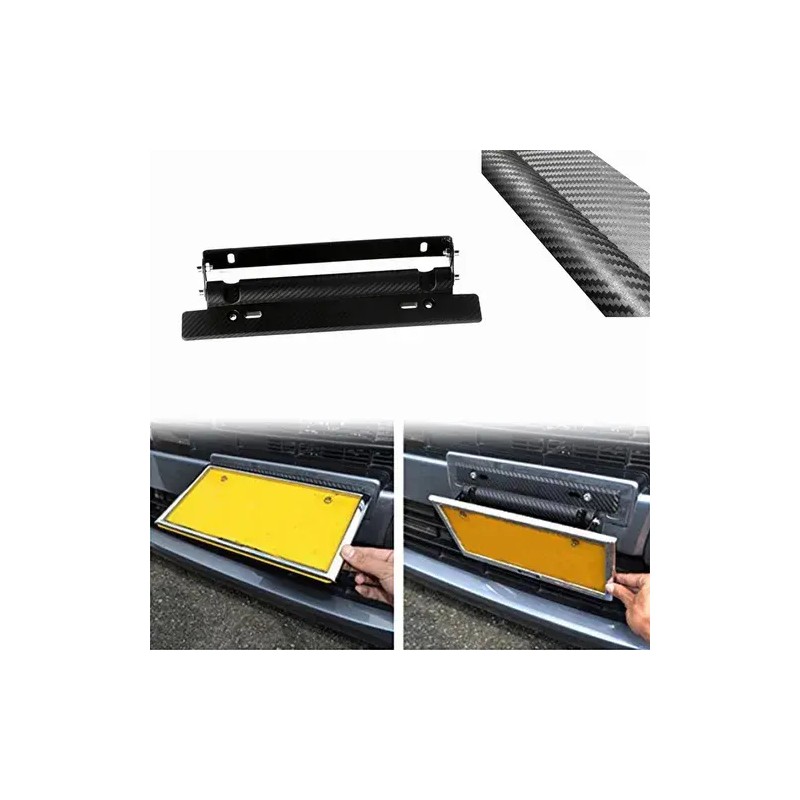 Porta Placa Negro Universal Doble Ajuste Posiciones Matricula Jdm
