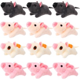 HyDren 24 Pcs 4 Inch Mini Pig Plush Bulk Pig Party Favors Piggy Toys for Kids Piggy Keychain Backpack for Boys Girls Birthday Party Gifts (Lying)