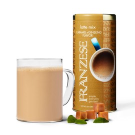 Franzese Caramel & Ginseng Coffee Latte Mix | Indulgent Symphony of Flavors in a Comforting Aromatic Blend with Energizing Ginseng & Smooth Caramel | Premium USA-Made Ingredients, Giftable Tin (10 Servings)