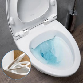 Homefantasy Universal Toilet Seat Hinges, Toilet Seat Soft-Close Hinges, Soft Close Toilet Seat Metal Hinges, Toilet Seat Replacement Parts, for Fixed Toilet Seat Parts to Install