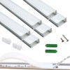 THMOOTHER LED Strip Pre-Drilled U Channel Diffuser 6-Pack 3.28FT,Surface Mounted