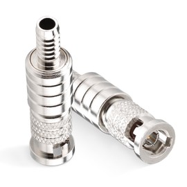 Superbat HD Micro BNC Adapter BNC Connector Compression Connector 75 Ohm Crimp Adapter 2 Pieces for Belden 1855A / Belden 4855R Cable, SDI, HD-SDI, Video Camera System