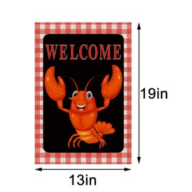 Sunwer Crawfish Garden Flag 12.5×18'' Seafood Boil Welcome Sign Crawfish Boil Party Decoration Outdoor Outside Yard Lawn for Home