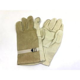 Unbranded D3-A Khaki Leather Rappelling Work Gloves, size 5 NEW