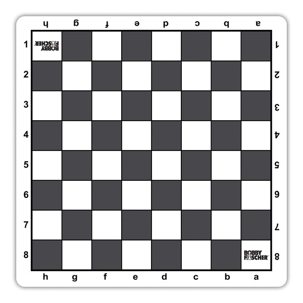 Bobby Fischer Tournament Roll Up Travel Chess Board - 20 inches - Mousepad Style with Gray Squares by WE Games