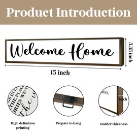 Welcome Home Sign – Farmhouse Front Porch Decor, Freestanding Wooden Plaque for Entryway or Living Room – Housewarming Gift, Realtor Gift, Farmhouse Home Decoration