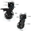 3" Side Mount Caster Wheels, Hirate Heavy Duty L- Shaped