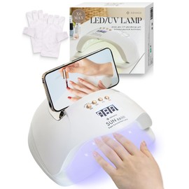 Gel Nails, Gel Nail Light, Gloves, UV Light, Nail Light, Resin, LED Light, Gel Nail Light, 36 White LEDs, Manicurist YouTuber, Nail Dryer, Low Heat Mode, Automatic Sensor, Curing Light, Compatible with All Gels, Foot Nails, Nail Recipe Included (Includes Nail Light (Gloves)