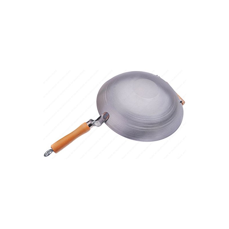 12 Inches Carbon Steel Wok with Helper Handle (Round Bottom),