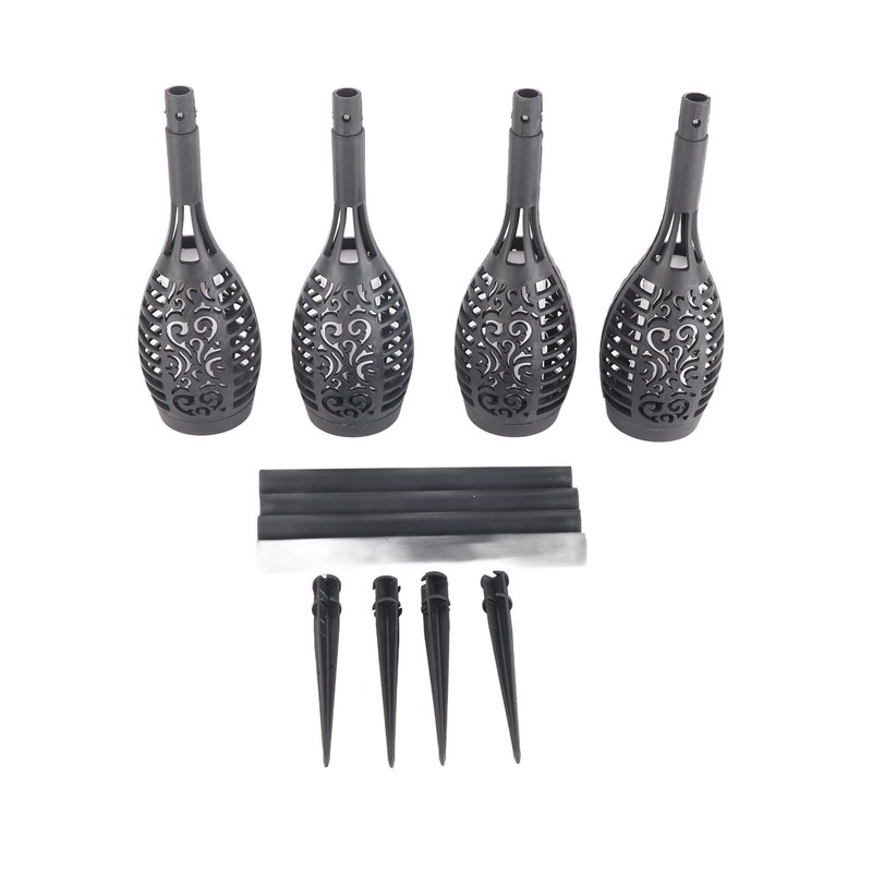 4PCS Solar Flame Lights Waterproof LED Solar Powered Torch Lamp