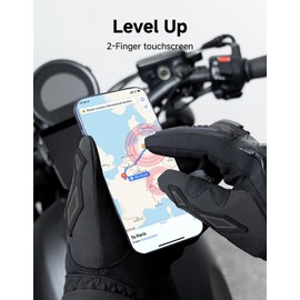 KEMIMOTO Winter Motorcycle Gloves, Waterproof Thermal Touchscreen Men Women