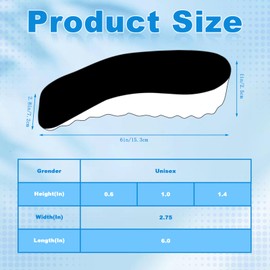 Glitopper 3 Pairs Orthopedic High Pads Height Increase Insoles Arch Support Insoles Height Boosters Cushions for Men, Women(Black,1.0 Inch)