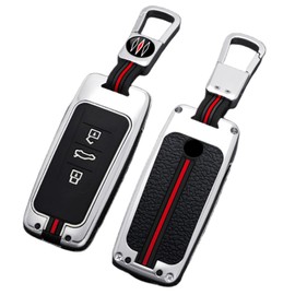 Happyit Zinc Alloy Car Key Cover for Volkswagen VW Touareg 2018-2022 3-Button Remote Control Keyless Shell Protect (Matte Colour)