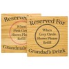 Reserved For Drinks Solid Oak Coaster Set. Gift set, in