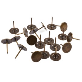 Skweawert 20 pcs 16x20mm (0.63x0.79") Flat Head Thumb Tacks, Upholstery Tack for Furniture Sofa Door Decor,DIY Vintage Style Hardware Tacks, Push Pins for Office, School, Home (Bronze)