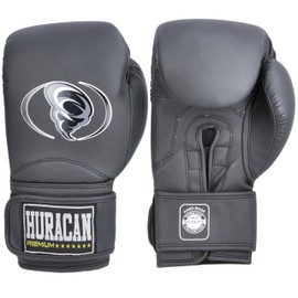 Huracan Premium Boxing Gloves Black Satin 14oz – Velcro