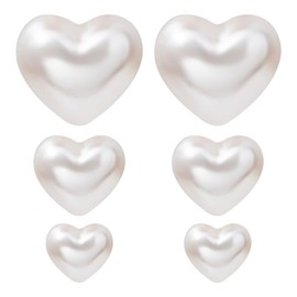 OIDEA Magnetic Pearl Earrings for Women: 3 Pairs White Heart Shape Imitation Pearl Non Pierced Clip on Fake Earrings Set Wedding Jewelry Gifts 6mm 8mm 10mm