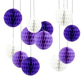 12pcs Paper Honeycomb Balls, Party Decoration Hanging Tissue Paper Pom Poms, Suitable for Party, Wedding Room, Birthday Decoration