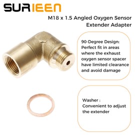 90 Degree Brass Extension Spacer, Angled Oxygen Sensor Extender Adapter M18 x 1.5 - 2PCS