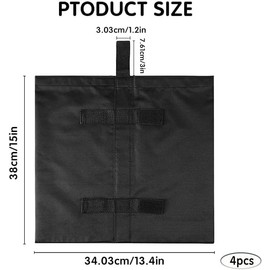 Set of 4 Gazebo Sandbags, Thick Gazebo Weights, 600D Oxford Reinforced Weights, Sand Bags for Filling Weighting, Sandbag Weighting for Gazebo Tent Garden
