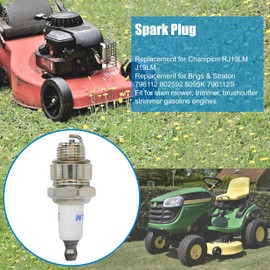 Eamonhigh 6Pcs J19LM Spark Plug Replacement for Champion RJ19LM, Sparkplug Replacement for BS 796112 802592 5095K 796112S, for Lawn Mower Engine 492167 591040 591868 799876 802592S