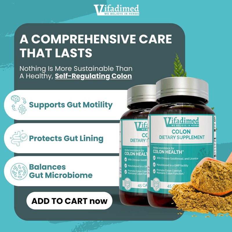 VIFADIMED Colon for Diarrhea, IBS-D,Colitis, Soothes Irritation,Enhances Colon's Function. Intestine