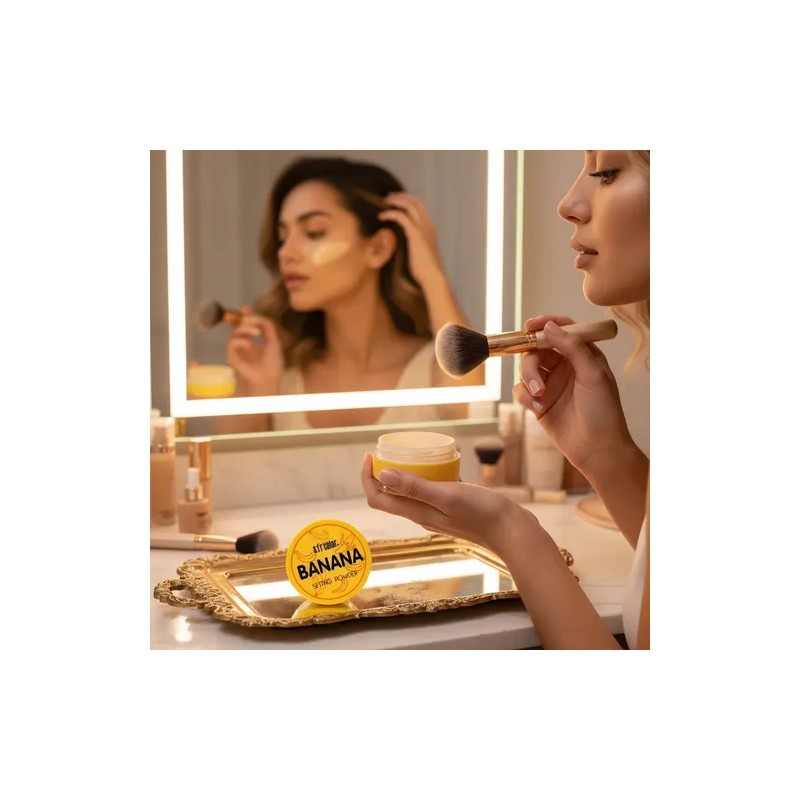 Polvo Traslucido Maquillaje Setting Power Banana Amarillo