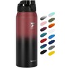 Fanhaw 24 Oz Insulated Stainless Steel Water Bottle with 1