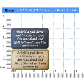 Revelation 6:8 Tactical Bible Patch, Behold A Pale Horse and He Who Sat Upon Him was Death Embroidery Hook & Loop Patch for Hats Clothes Bags