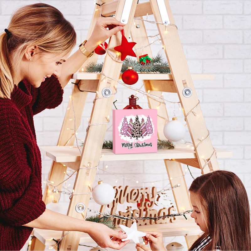 Krollma Pink Christmas Decor - Tree, Bathroom, Indoor & Wooden