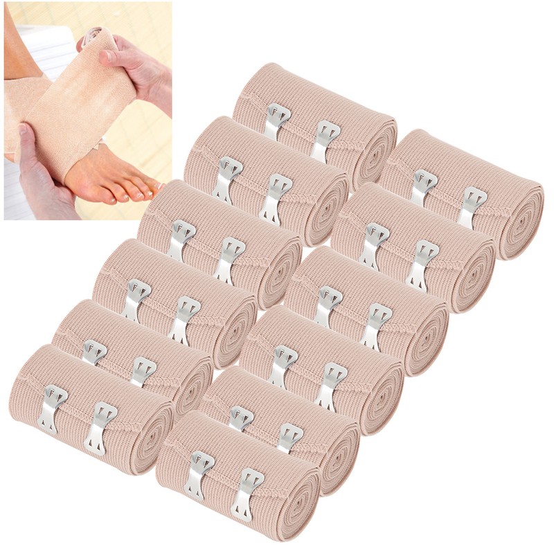 12pcs 7.5cm x 4.5m Elastic Bandage Wound Dressing Comfortable Emergency