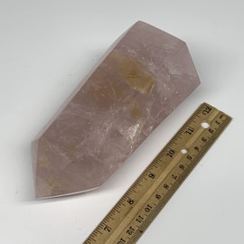 995g, 5.7"x3"x2.6", Natural Rose Quartz Tower Point Obelisks Healing from Madagascar, B18419