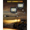 NAOEVO 4 Inch LED Pod Lights, White Amber Offroad Fog/Driving