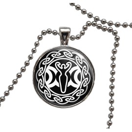 Triple Moon Goddess Wicca Pendant Necklace