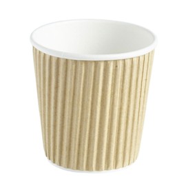 Kraft Ripple Disposable Paper Coffee Cups 4oz / 120ml - Sleeve of 40 - Hot Drink Cups