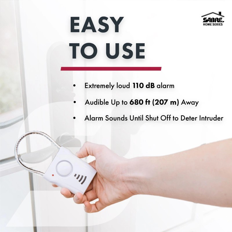 SABRE Door Handle Alarm – 110dB Door Alarm for Home