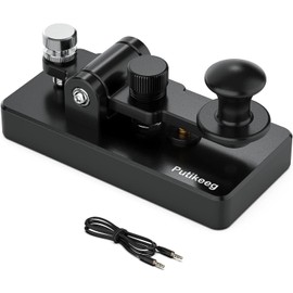 PUTIKEEG Amateur Radio Electric Key Paddle Morse Signal Practice Machine - Magnetic Feedback Manual Upright Electric Key, Rebound Rebound on Camping or Pota, Sota, Rota, and/or Magnetic Circuits on Shed