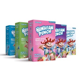Hawaiian Punch, Paradise Variety Pack– Powder Drink Mix - (5 boxes, 40 sticks) – Sugar Free & Delicious, Excellent source of Vitamin C, Makes 40 flavored water beverages