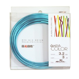 NIHON KASEN Color Wire, Flexible Annealed Wire, Vinyl Chloride, 1-inch (3.2 mm) Wire Diameter, 9.8 ft (3 m) Long, 1 Roll, metallic blue